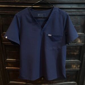 Figs Men's Deep Blue V-Neck Shirt